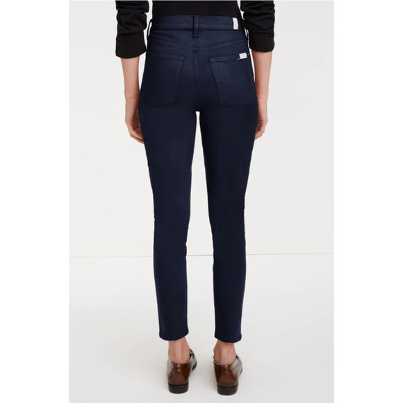 7 FOR ALL MANKIND NWT High Waist Super Skinny Ankle in Coated Ink // 00 - Picture 3 of 12